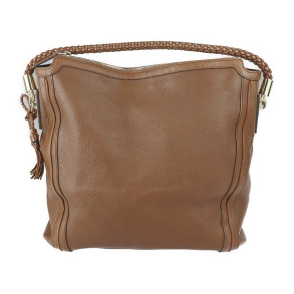 GUCCI Brown Leather Bamboo Shoulder Bag - Picture 1 of 10